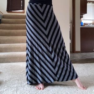 Full length striped skirt